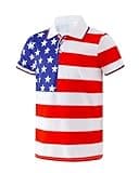 starweave Boys Polo Shirt Soccer 2026 50+UPF Youth Short Sleeve Dry Fit Stretch Active Casual Kids Golf Shirt(Red Blue,7-8 Years)