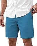7 Inch 7in Inseam Men Casual Dress Golf Shorts Flat Front Chino Stretch Elastic Waist Slim Fit Flex Beach Trip Essentials Summer Vacation Must Have Travel Accessories Need Gift Item Gadget 2026