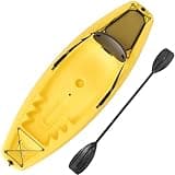 Kayak with Paddle, 6.5 FT, Sit on Top, 4-Level Adjustable Footrest