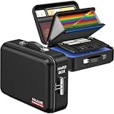 COLCASE Fireproof Document Box with Lock, Hard Fireproof Waterproof Box Creative Hard-Shell Design Fireproof Safe Box Document Organizer for Important Documents Certificates Laptop Passports Black