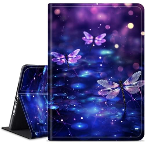 Case for Amazon Kindle Fire 7 Tablet 12th Generation 2022 Release,Slim Smart PU Leather Adjustable Stand Protective Cover with Auto Wake/Sleep for Kindle Fire 7,Purple Sparkfly