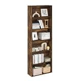 Furinno Jaya Simply Home Free Standing 6-Tier Open Storage Bookcase, Amber Pine
