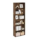 Furinno Jaya Simply Home Free Standing 6-Tier Open Storage Bookcase, Amber Pine