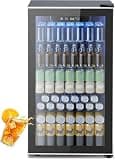Electactic Mini Fridge 130 Can Beverage Refrigerator Cooler, 3.1 Cu.Ft Drink Fridge for Soda Wine Beer, Adjustable Temperature Control for Home Office, Black
