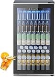 Electactic Mini Fridge 130 Can Beverage Refrigerator Cooler, 3.1 Cu.Ft Drink Fridge for Soda Wine Beer, Adjustable Temperature Control for Home Office, Black