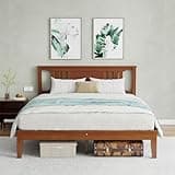 OLIXIS Queen Bed Frame with Headboard, Suitable for Bedroom Furniture, Sturdy Solid Wood Slat Support, Up to 800 lbs, No Box Spring Needed, Easy Assembly, Platform Beds