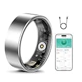 Smart Ring Health Tracker for Men Women,Fitness & Activity Tracker with Blood Pressure, IP68 Waterproof Sleep Tracking Ring for iPhone & Android,Silver -18.1mm (18.1mm)