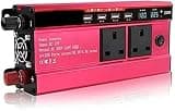 Power Inverter 1500 W DC 12V to 110V AC car Converter-car with Four USB Ports Peak, with 2 UK Plug sockets with LED Display (12v to UK)