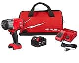 Cordless Impact Wrench Kit, 18V, Red, with 2 Batteries, Charger, and Carrying Case