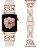 TOYOUTHS Braided Magnetic Band Compatible with Apple Watch Bands 42/41/40/38mm Women Men, Dressy Celtic Metal Fancy Stretchy Elastic Bracelet Strap for iWatch Series 11 10 9 8 7 6 5 4 SE 3 2 1