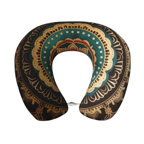 Neck Pillow Memory Foam Contour Pillow Mandala Travel Pillow for Sleeping Comfortable U Shape Pillows for Traveling Car Headrest Home Office Fits Most Neck Sizes