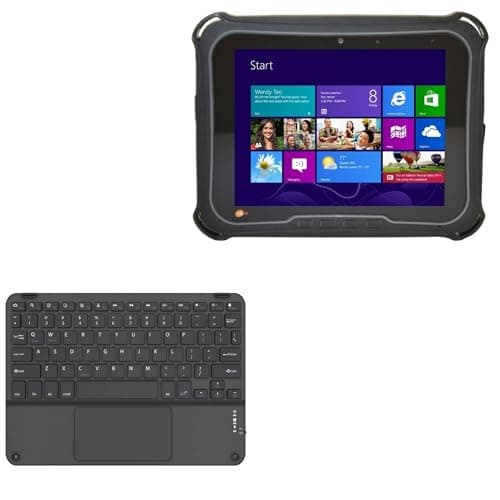 BoxWave Keyboard Compatible with Comark 8 Rugged Mobile Tablet - SlimKeys Bluetooth Keyboard with Trackpad, Portable Slim TouchPad - Jet Black