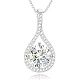 E-EMERMAKING Moissanite Necklace Gift for Women, 925 Sterling Silver 18K White/Yellow Gold Vermeil 2.0CT Moissanite Pendant for Her, Anniversary Day, Birthday, Wedding - to My Wife, Mom