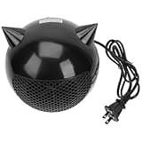 IWOWHERO Portable, Plastic Mini Heater Cartoon Shaped with Automatic Power Cut-off Simple Operation Black Abs Material Electric Space Heater in Winter for Desktop Use