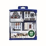 Dremel 160-Piece Rotary Tool Accessory Kit with EZ Lock Technology - 1/8" Shank - Cutting Bits, Polishing Wheel And Compound, Sanding Drums & Disc (710-08)