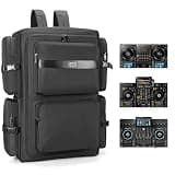 Rabjen DJ Backpack for Club Gigs, DJ Mixer Case Compatible with Pioneer DDJ-REV7, Pioneer DDJ-RX, Denon DJ SC LIVE 4, Novation Launchkey 49 and More Equipment