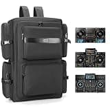 Rabjen DJ Backpack for Club Gigs, DJ Mixer Case Compatible with Pioneer DDJ-REV7, Pioneer DDJ-RX, Denon DJ SC LIVE 4, Novation Launchkey 49 and More Equipment