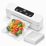 Neliangia Vacuum Sealer Machine - Compact Food Saver with Automatic Air Sealing System for Sous Vide, Meat & Vegetable Preservation,Includes 100 Pcs Free Vacuum Sealer Bags