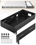 Metal Rack Mount Fits for UniFi Switch Pro Max 16 PoE, Heavy Duty 19 in 1U Rack Mount Network Switch Shelf Tray, Enhanced Airflow Ventilation, Sturdy Server Rack Mounting for Home Lab & Data Center