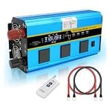 LIBODD 6000W Dc 12V 24V to Ac Voltage Convertor Transformer LCD Display 4Usb Power Inverter(12V 60Hz)