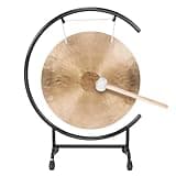 Chinese Feng Gongs with C Stand & Mallet 18 Inch Chinese Percussion Instrument Copper Gong for Home Decor Housewarming Blessing