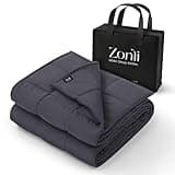 ZonLi Weighted Blanket for Adults (60"x80", 10lbs, Dark Grey) Queen Size High Breathability Cooling Heavy Blanket, Soft Material with Premium Glass Beads, All-Season, Easy Care