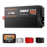 Litime 2000W Pure Sine Wave RV Inverter with 20ms Automatic Transfer Switch (ATS), 12V DC to 120V AC Converter for RV, Truck, Home, Camping - 4000W Surge Power, Remote Monitoring, USB & Type-C