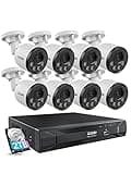 ZOSI 5MP 8CH PoE Security Camera System with Audio,H.265+ 5MP 8 Channel NVR with 2TB HDD,8pcs Weatherproof PoE IP Cameras Outdoor Indoor,Human Detection,100ft Night Vision,for Home 24-7 Recording
