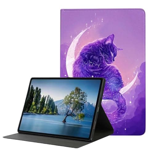 DHEEBFWE Case for Samsung Galaxy Tab A11 Plus/A9 Plus 11” 2025/2023,Slim Lightweight PU Leather Cover with Auto Wake/Sleep.Starry Moon Cat