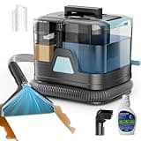 DEVOAC C8 Portable Carpet Upholstery Spot Cleaner Machine with Versatile Tools, Self-Cleaning, Powerful Suction, Pet Stain Remover, Car and Auto Detailer (Cyan)