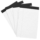 FUOYLOO A5 Legal Notepad 4pcs Lined Tear-off Memo Pads Portable Pocket Notebooks for Office and Work Notes