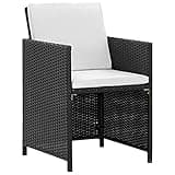 KGHFDVB 11 Piece Black Poly Rattan Patio Dining Set with 16 Cushions, 1 Table, 6 Chairs, 4 Stools