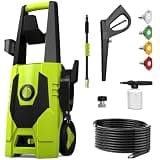 4500PSI PressureWasher PowerWashers 4 Quick Connect Nozzles and Foam Cannon for Cars Driveways Patios Fences