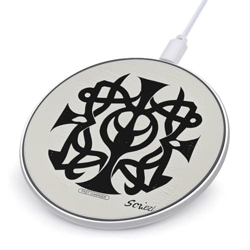 Supernatural Symbols Black Wireless Charger with USB Cable,Aluminum Alloy Frame 10W Max Compatible Fast Wireless Charging Pad- 3.2ft Cable Included for Travel Home Office Desk