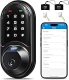 Veise RZ07 Fingerprint Smart Lock, 7-in-1 Smart Locks for Front Door, Keyless Entry Door Lock with App Control & Auto-Lock, Biometric Electronic Touchscreen Keypad Deadbolt, Matte Black