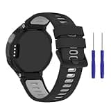 FVBBVCKAA Double Color Silicone Strap Fit For Garmin Forerunner 235 220 620 630 735 735XT Band Sport Bracelet Watch Band Replacement(Black ash)