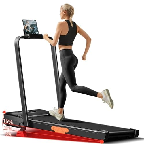 Walking Pad with 15% Incline, Portable Under Desk Treadmill, Foldable Treadmills for Home, 2.5 HP Quiet Walking Pad with 300 LBS Capacity