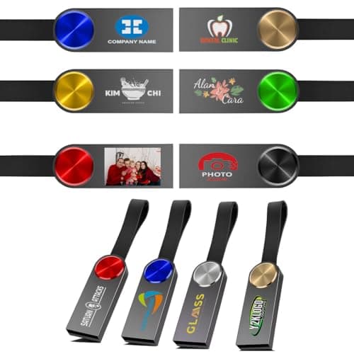 Custom USB Flash Drives 2GB Bulk 25 Pack Personalized Metal USB 2.0 Thumb Drives with Logo&Text Customizable Memory Stick USB with Keyring for Office, School, Photography, Promotional Gifts