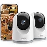GNCC 2K Cameras for Home Security-Indoor Pan/Tilt Cameras for Baby Monitor/Pet Camera with Phone App, Night Vision, Motion Detection, 2-Way Audio, 24/7 SD Recordings, 2.4Ghz WiFi (2Pack)