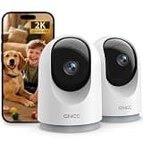 GNCC 2K Cameras for Home Security-Indoor Pan/Tilt Cameras for Baby Monitor/Pet Camera with Phone App, Night Vision, Motion Detection, 2-Way Audio, 24/7 SD Recordings, 2.4Ghz WiFi (2Pack)
