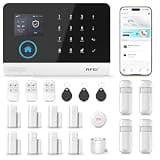 Wireless Home Security System,21Pcs DIY Kit with Motion Sensors,SOS Button,Remote,Door/Window Sensors,APP Insta Alert Compatible with Alexa,for Smart Life or Tuya APP,NO Monthly Fees