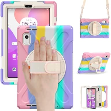 PREDCFVY Tablet Cover Compatible with Lenovo Tab M9 9.0 Inch Case (TB-310FU, Released in 2023), Resistant and Shockproof, Protective Case for Children (Camouflage Pink)