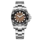ADDIESDIVE 200 M Waterproof Quartz Watches BGW9 Luminous 41 MM Big Dial Date Window 3 Hands Japanese 2115 Movement Brown Wristwatch for Swimming, Diving, Snorkeling