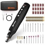 HARDELL Mini Cordless Rotary Tool Kit, 5-Speed and USB Charging with 69 Accessories, Multi-Purpose 3.7V Power Rotary Tool for Sanding, Polishing, Drilling, Etching, Engraving, DIY Crafts (Black)