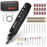 HARDELL Mini Cordless Rotary Tool Kit, 5-Speed and USB Charging with 69 Accessories, Multi-Purpose 3.7V Power Rotary Tool for Sanding, Polishing, Drilling, Etching, Engraving, DIY Crafts (Black)