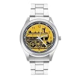 FodPand Mens Stainless Steel 3-Hand Analog Watch Easy Reader 40mm Dial