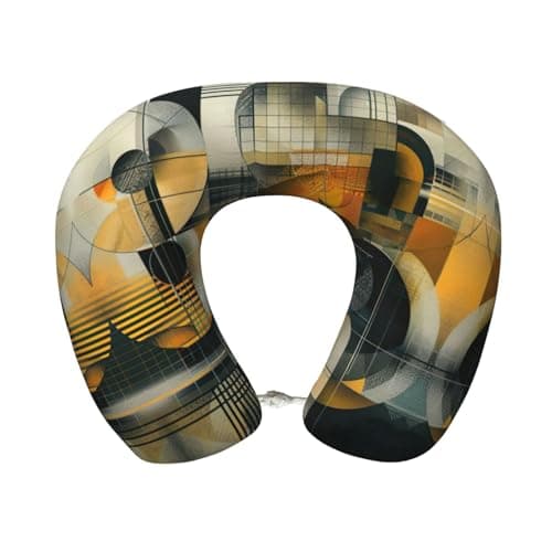 UUIKLPOL Abstract Geometric Print Custom U-Shaped Pillow,Portable U Shaped Pillow for Home,Office,Camping,Travelling and Sleeping
