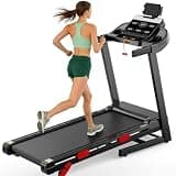 3.75HP Foldable Treadmill w/Incline 10MPH Max Speed, 320lbs Capacity Portable Treadmill for Home Walking Jogging,105 Programs, Smart APP Control, Shock-Absorbent Wider Belt, Exercise Treadmill