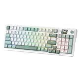 Redragon K719 Wireless Gasket Gaming Keyboard w/Hype Screen & Knob, 95 Keys Mechanical Keyboard, Easy-Control 1.14’’ TFT Info Display, 5-Layer Noise Dampening, Custom Linear Switch, Jade Cloud Color