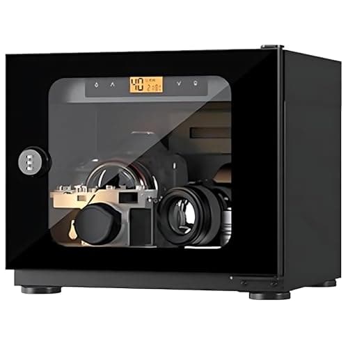 Digital Control Dry Cabinet Camera, Camera Lens Dehumidifying Dry Cabinet with Password Lock, LED Lights and Humidity Adjustment, Electronic Moisture-proof Box (20L)